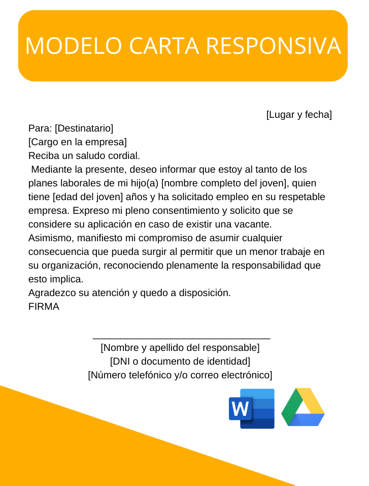 Modelo de carta responsiva