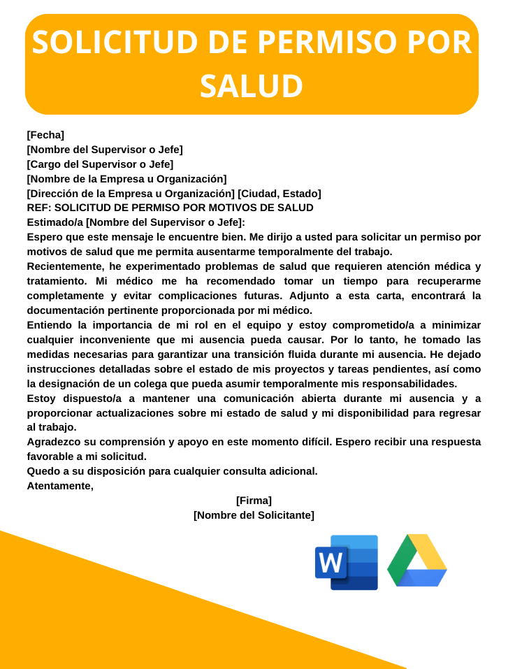 ᐈ Solicitud De Permiso Por Salud Descargar Modelo Word 1303