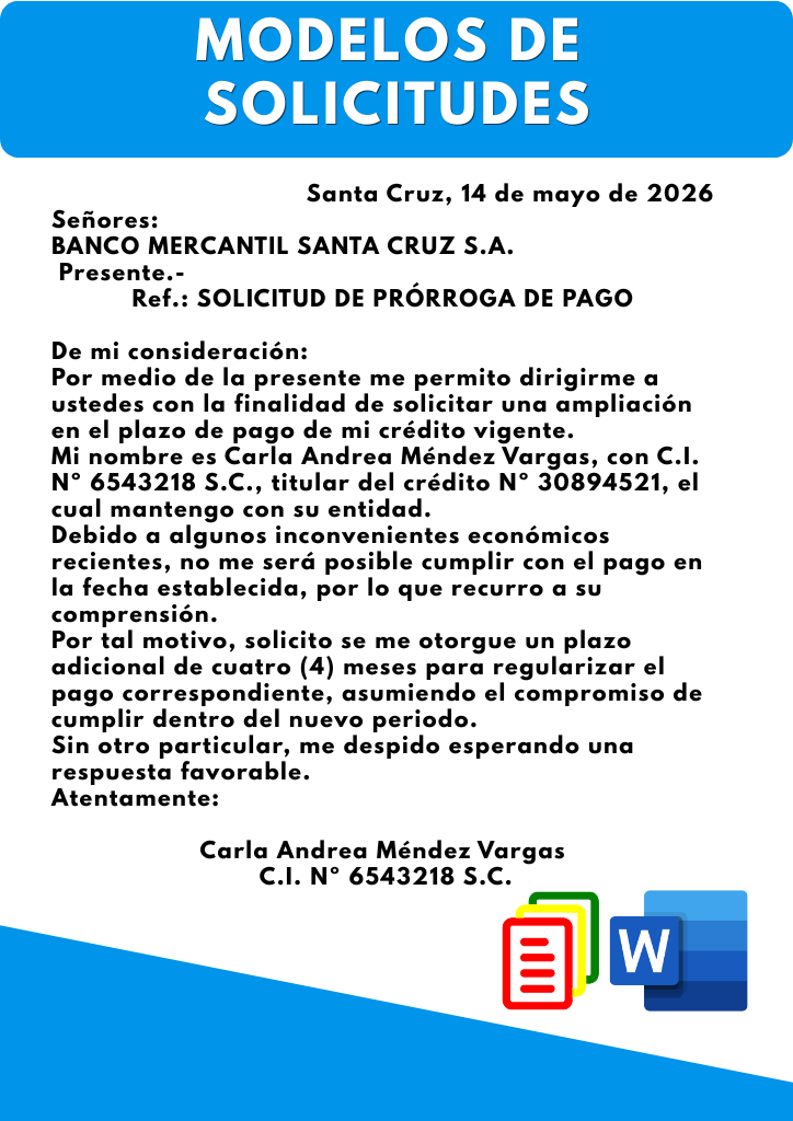 Modelos de solicitudes en Bolivia