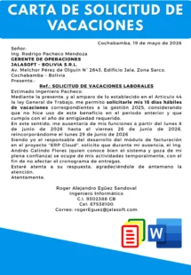 Solicitud de vacaciones laborales